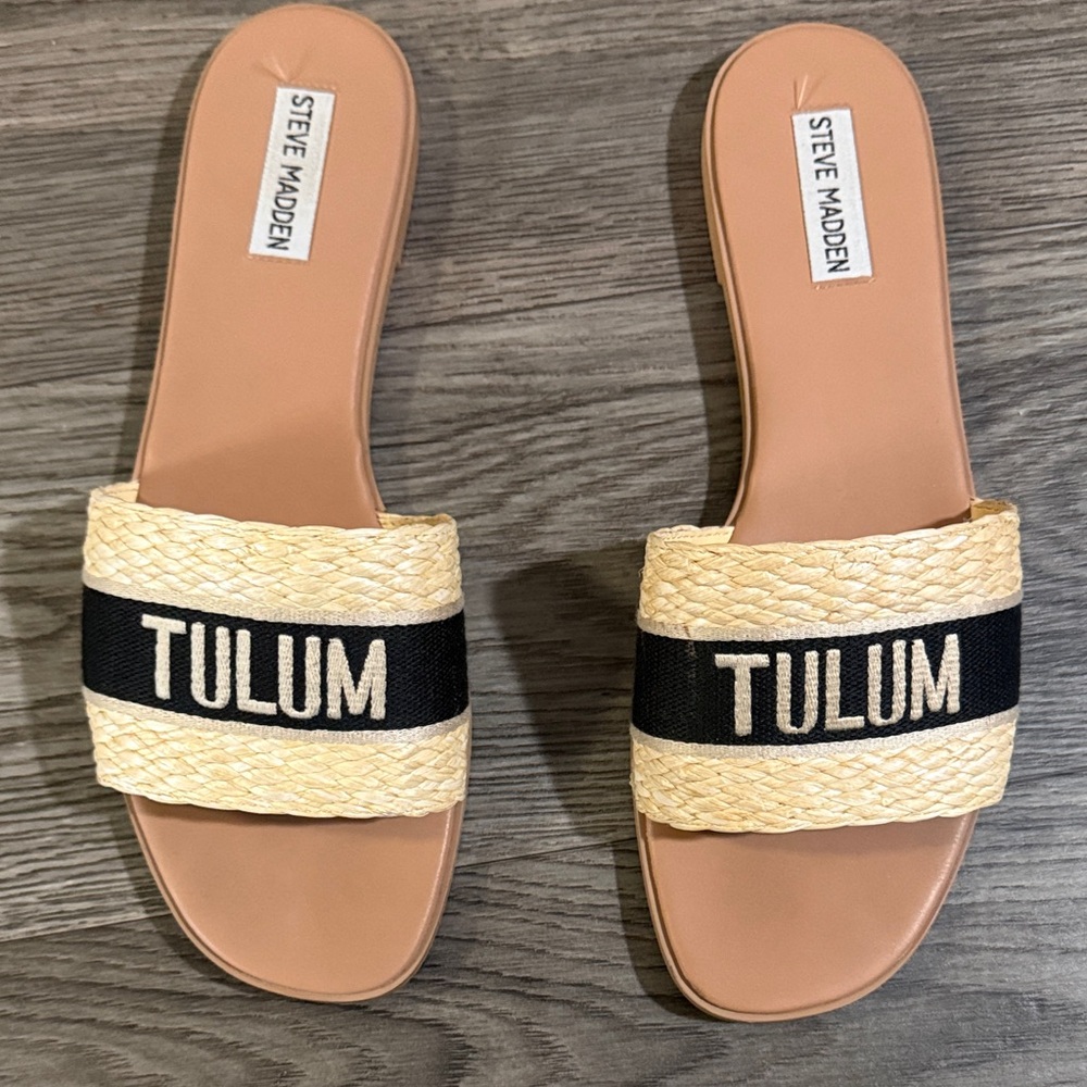 Steve Madden Tulum Sandals - Black and Cream